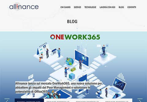 Dettaglio home page sito web Allinance